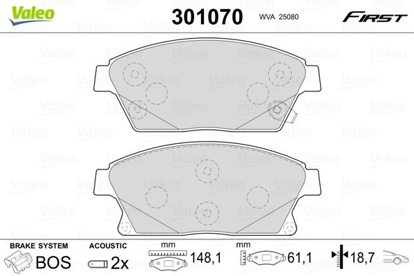 

Valeo 301070 Тормозные колодки