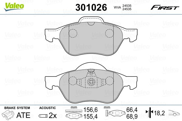 

Valeo 301026 Тормозные колодки