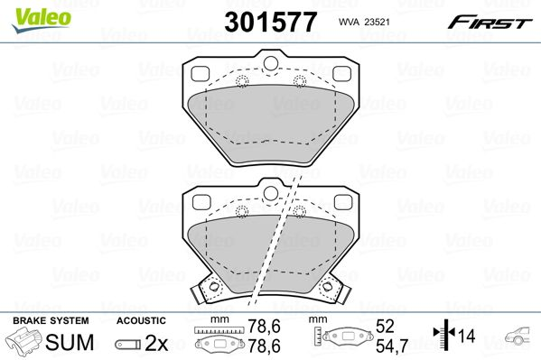 

Valeo 301577 Тормозные колодки