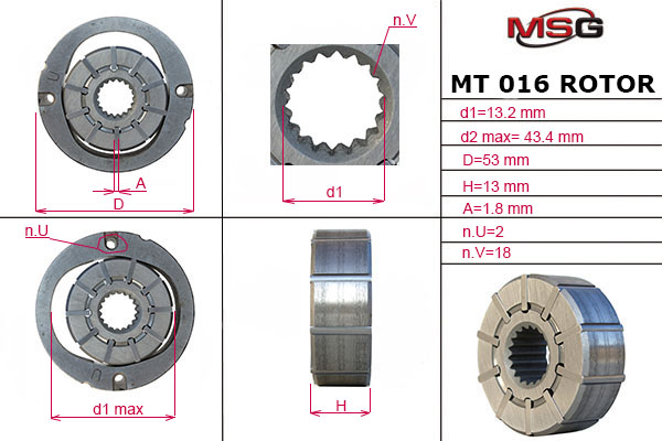 

MSG MT016ROTOR Насос ГУР