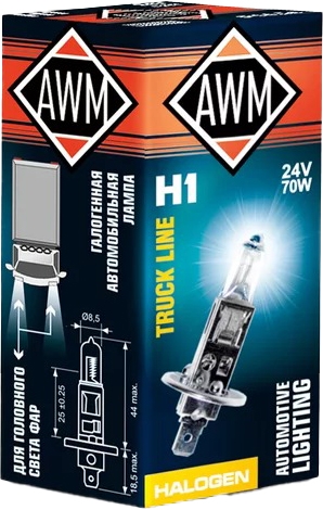 

Автолампы Awm 410300016 H1 P14,5s 70 W прозрачный