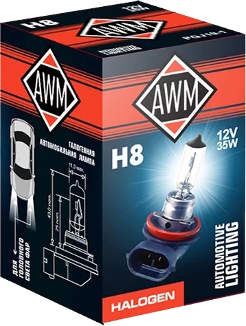 

Автолампы Awm 410300011 H8 PGJ19-1 35 W прозрачный
