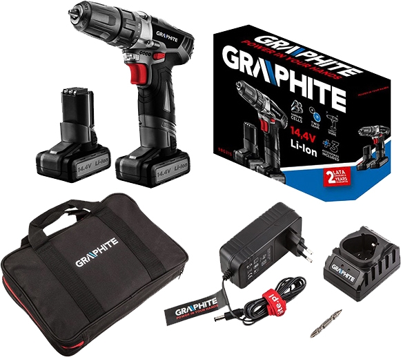

Шуруповерт Graphite аккумуляторный 58G215 (2 аккумулятора + ЗУ + чехол)