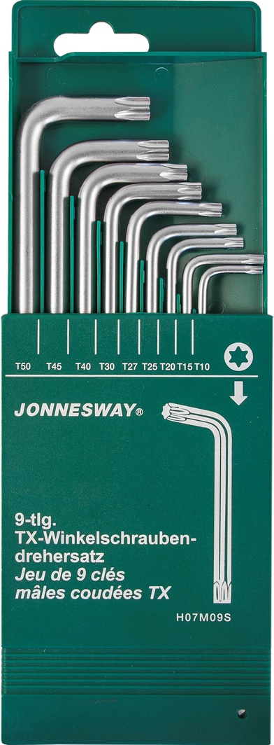 

Набор ключей TORX Jonnesway H07M09S T10-T50 9 шт