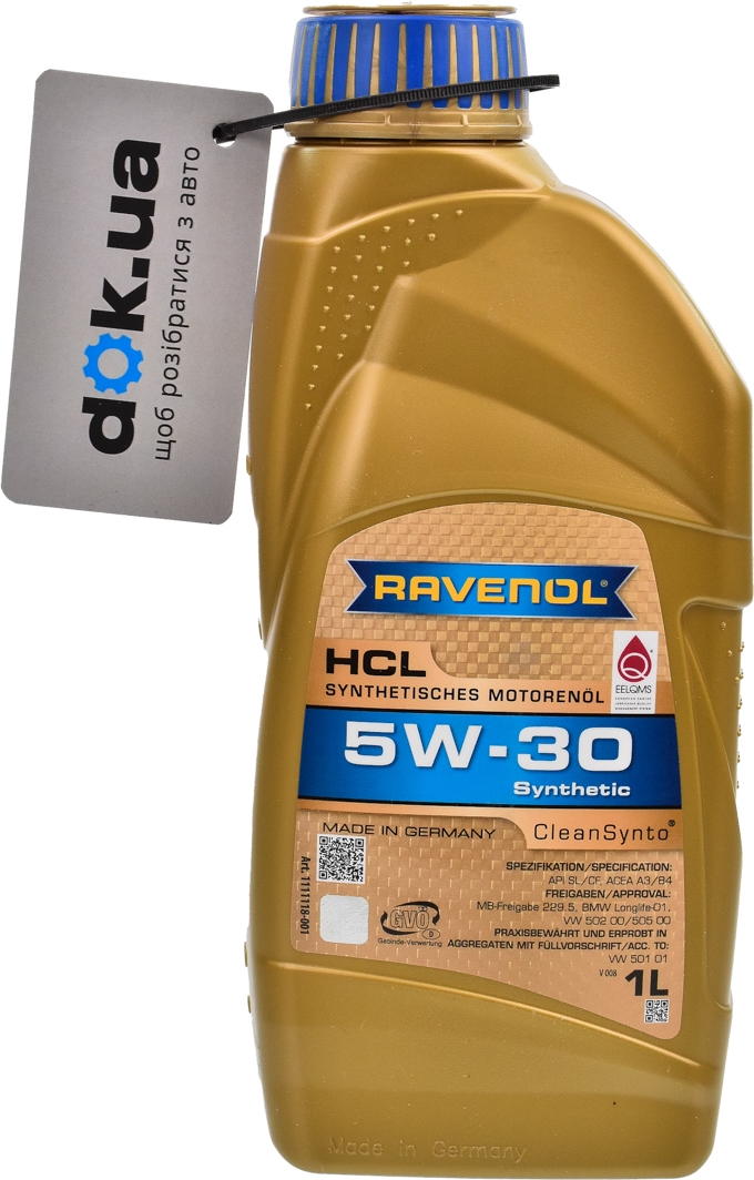 

Моторное масло Ravenol HCL 5W-30 синтетическое 1111118001