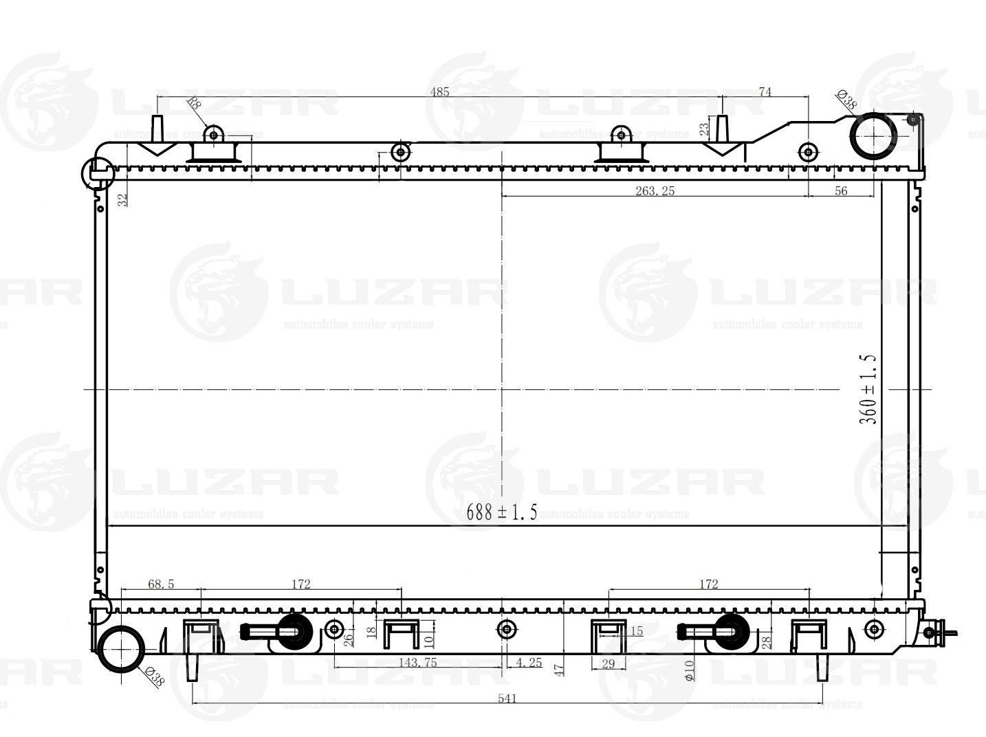 

Luzar LRC221A0 Радиатор охлаждения двигателя