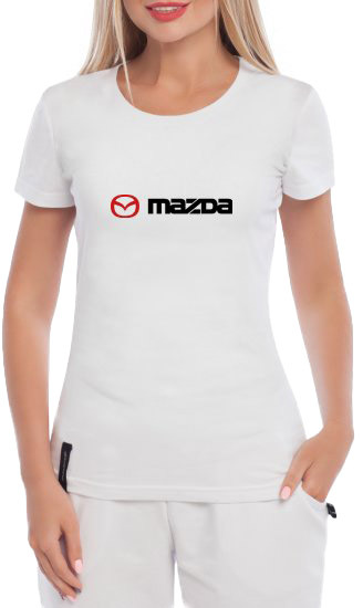 

Футболка женская Globuspioner классическая Mazda Big Logo Wide белый спереди 138242714