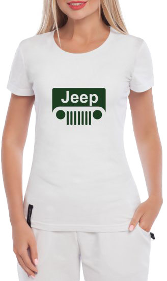 

Футболка женская Globuspioner классическая Jeep 4x4 белый спереди 236692712