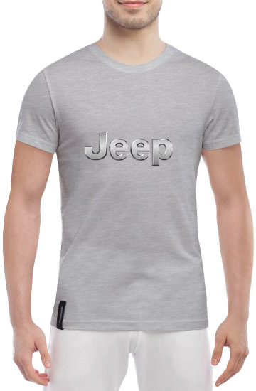 

Футболка мужская Globuspioner классическая Jeep Big Logo Silver серый спереди 6013217287