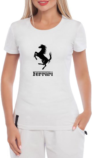 

Футболка женская Globuspioner классическая Ferrari Big Logo белый спереди 228742716