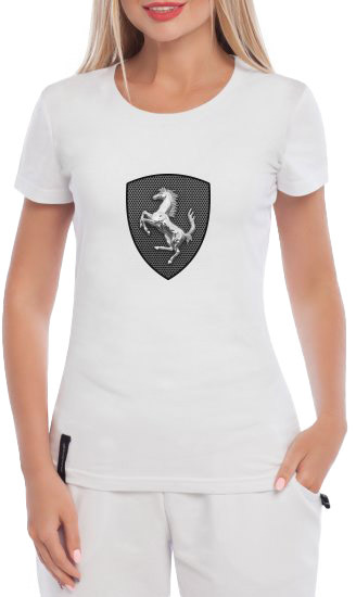 

Футболка женская Globuspioner классическая Ferrari Shield Logo белый спереди 228732715