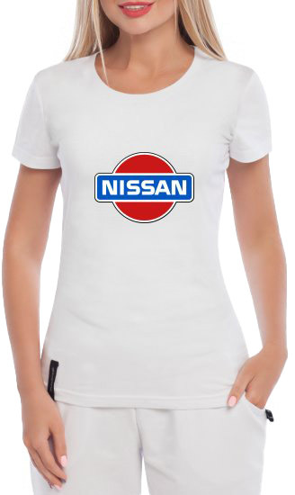 

Футболка женская Globuspioner классическая Nissan OLd Logo белая принт спереди 138472716