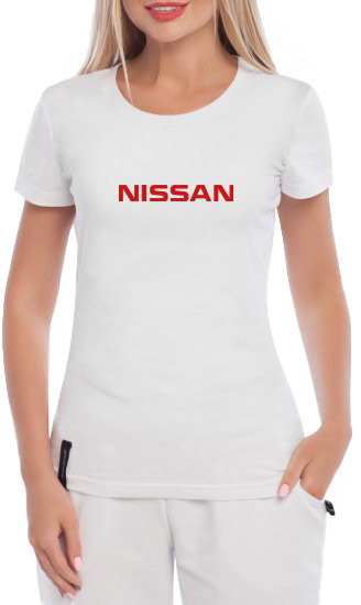

Футболка женская Globuspioner классическая Nissan Sign белая принт спереди 140972712