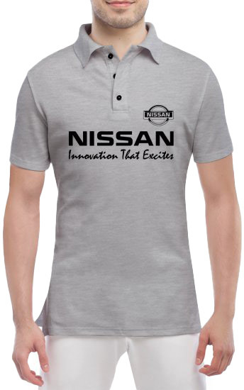 

Футболка мужская Globuspioner поло Nissan Innovation That Excites серый спереди 7311753286