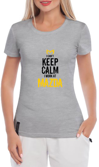

Футболка женская Globuspioner классическая I Cant Keep Calm I Work At Mazda серый спереди 5045127282