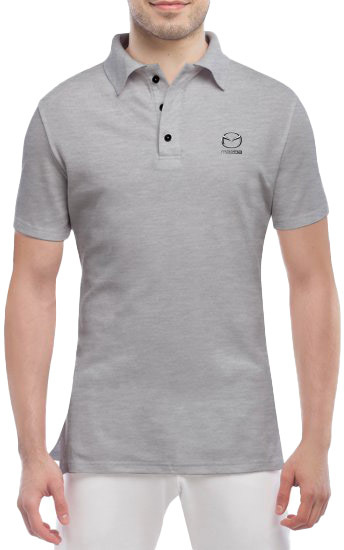 

Футболка мужская Globuspioner поло Mazda Mini Logo Silver серый спереди 6664853286