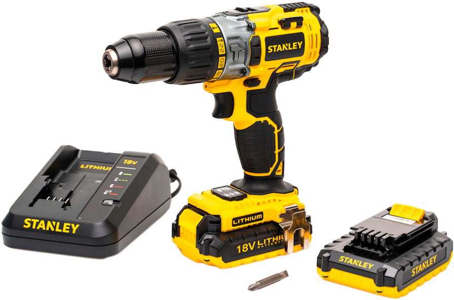 

Шуруповерт Stanley аккумуляторный STDC18LHBK (2 аккумулятора + ЗУ + чехол)