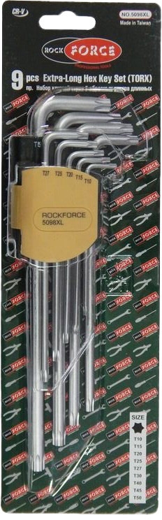 

Набор ключей TORX Rockforce RF-5098XL T10-T50 9 шт