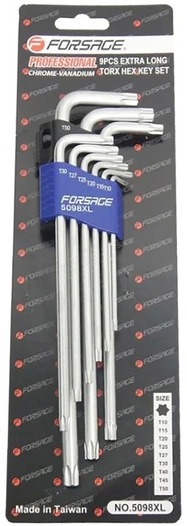 

Набор ключей TORX Forsage F-5098XL T10-T50 9 шт