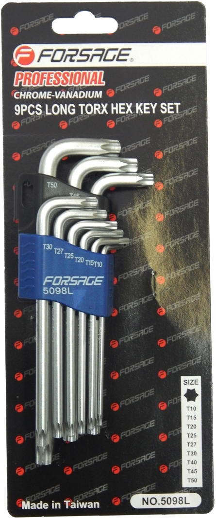 

Набор ключей TORX Forsage F-5098L T10-T50 9 шт