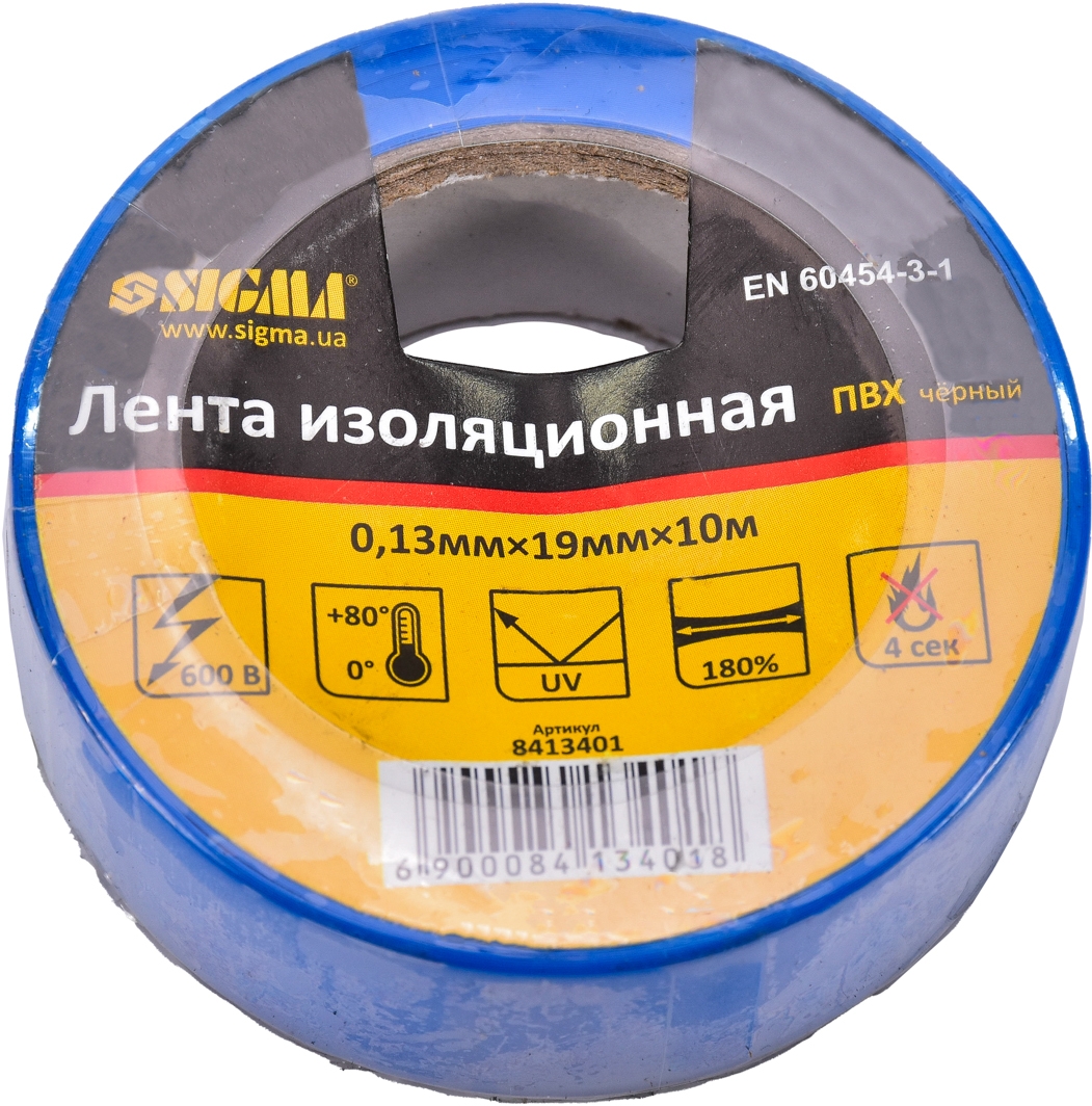 

Изолента Sigma 8413401 синяя ПВХ 19х10