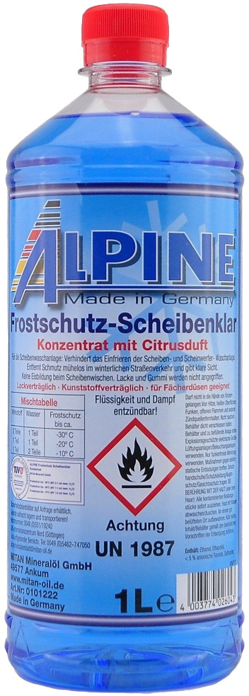 

Концентрат омывателя Alpine зимний цитрусовый 0101222