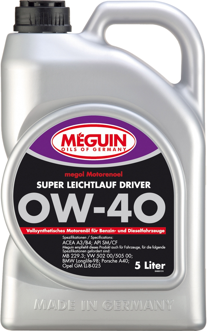 

Моторное масло Meguin Super Leichtlauf Driver 0W-40 синтетическое 4895