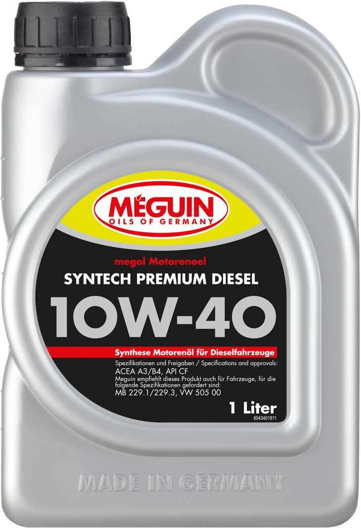 

Моторное масло Meguin Syntech Premium Diesel 10W-40 синтетическое 4340