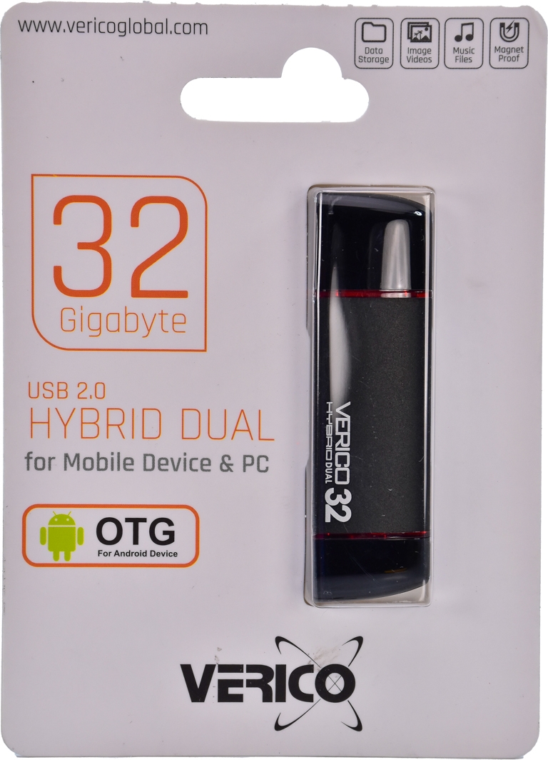 

Флешка Verico Hybrid Dual 32 ГБ 1UDOV-MKBK33-NN