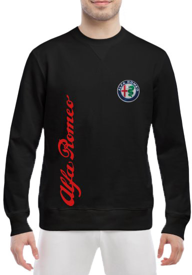 

Свитшот мужской Globuspioner Alfa Romeo Vertical Logo спереди класический рукав чёрный 665386327