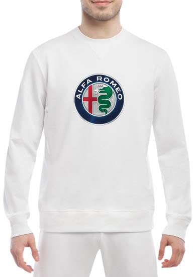 

Свитшот мужской Globuspioner Alfa Romeo Big Logo v2 спереди класический рукав белый 665366315
