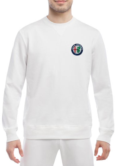 

Свитшот мужской Globuspioner Alfa Romeo Mini Logo спереди класический рукав белый 665346314