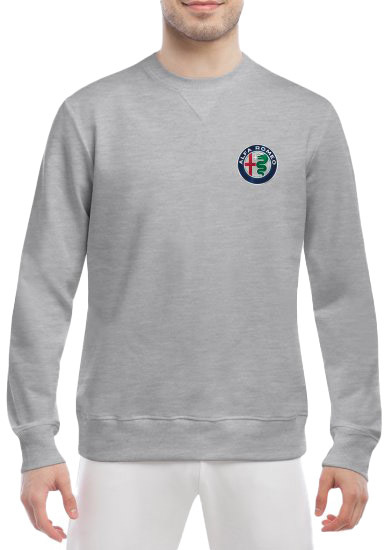 

Свитшот мужской Globuspioner Alfa Romeo Mini Logo спереди класический рукав серый 6653463284