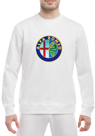 

Свитшот мужской Globuspioner Alfa Romeo Classic спереди класический рукав белый 228436316