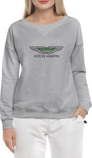 

Свитшот женский Globuspioner Aston Martin Vector Logo Green спереди спущенный рукав серый 2285564286