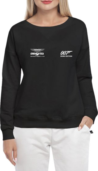 

Свитшот женский Globuspioner Aston Martin DB9 007 спереди спущенный рукав чёрный 668926422