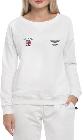 

Свитшот женский Globuspioner Aston Martin Hackett 1959 спереди спущенный рукав белый 668986415