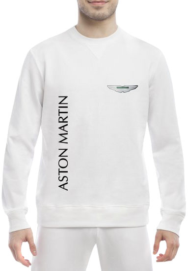 

Свитшот мужской Globuspioner Aston Martin Vertical Logo спереди класический рукав белый 669076315