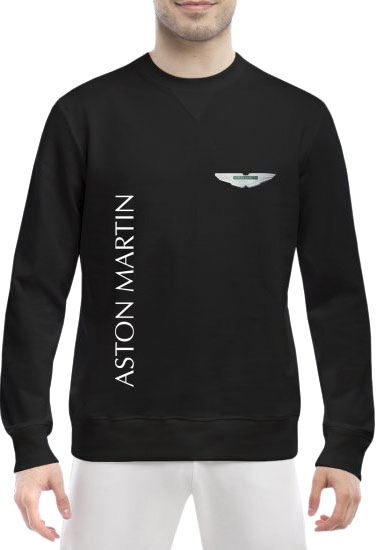 

Свитшот мужской Globuspioner Aston Martin Vertical Logo спереди класический рукав чёрный 669076322