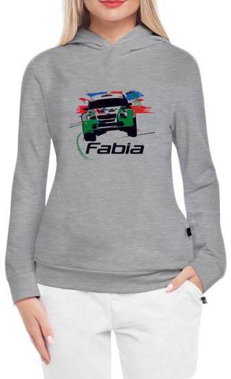 

Кенгурушка женская Globuspioner Skoda Fabia Rally спереди серый 2391867285