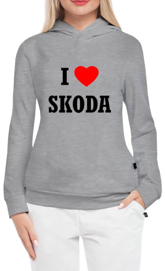 

Кенгурушка женская Globuspioner I Love Skoda спереди серый 1429267285