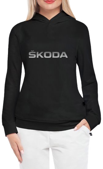 

Кенгурушка женская Globuspioner Skoda Big Logo Silver спереди чёрный 666536724