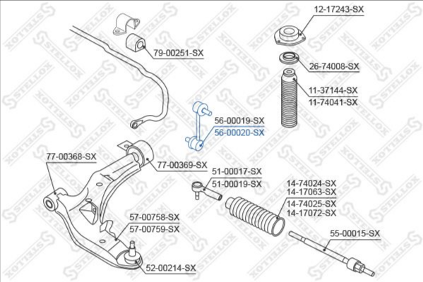 

Stellox 5600020SX Стойка стабилизатора