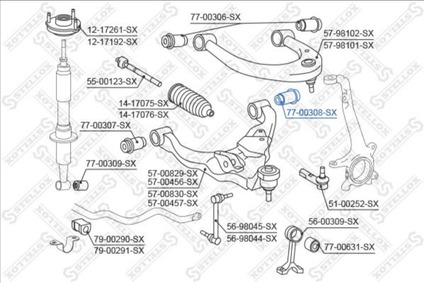 

Stellox 7700308SX Сайлентблок рычага