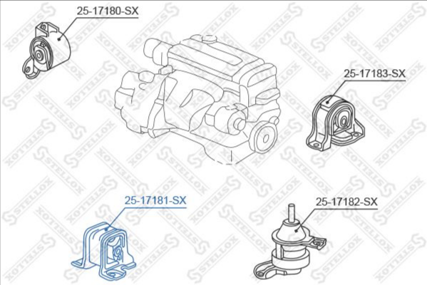 

Stellox 2517181SX Опора двигателя