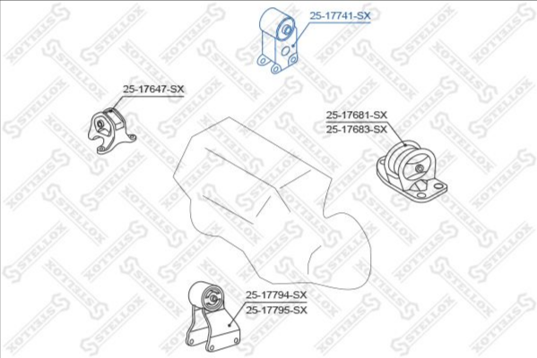 

Stellox 2517741SX Опора двигателя