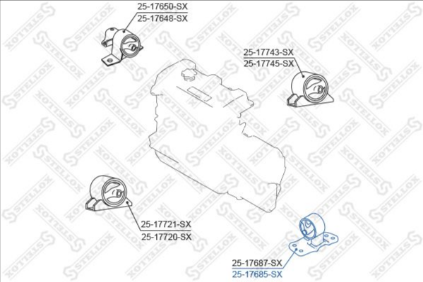 

Stellox 2517685SX Опора двигателя