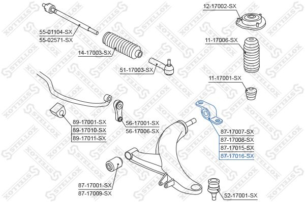 

Stellox 8717016SX Сайлентблок рычага