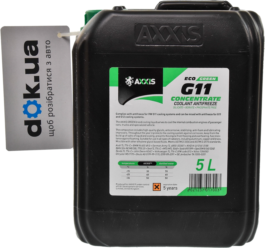 

Концентрат антифриза Axxis Eco G11 зеленый 48021237017