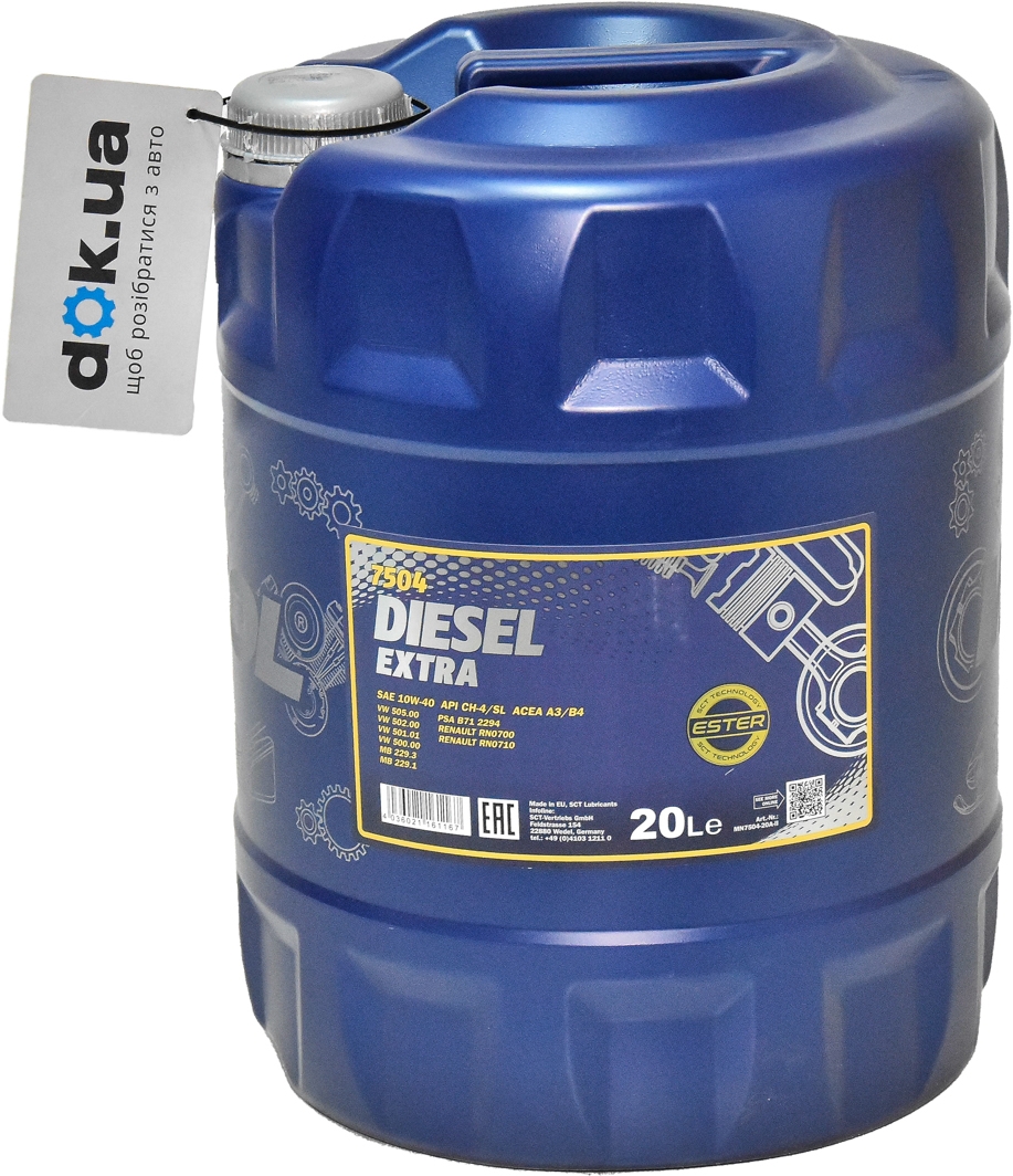 

Моторное масло Mannol Diesel Extra 10W-40 полусинтетическое MN7504-20